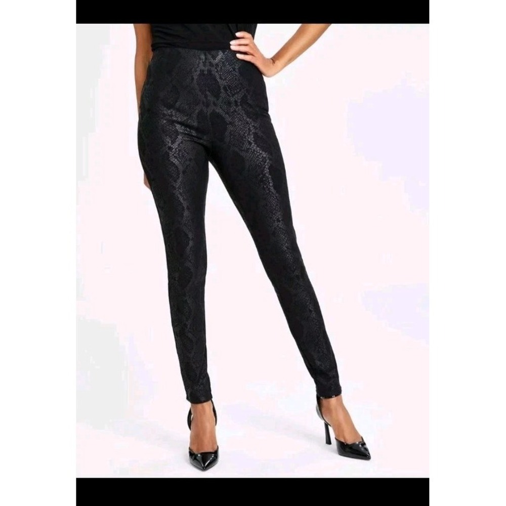 I.N.C. International Concepts Women's Snake-Print Black Skinny Pants Size: 8